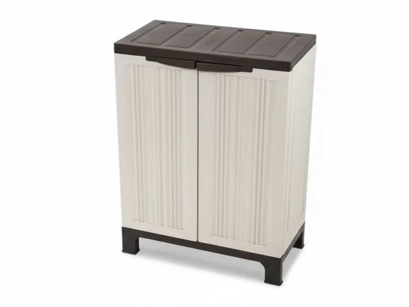 Half-Height Outdoor Storage Cabinet - Cream