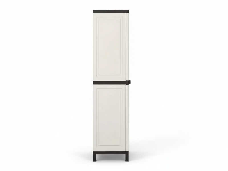 Full-Size Outdoor Storage Cabinet with Multi-Shelf - Cream