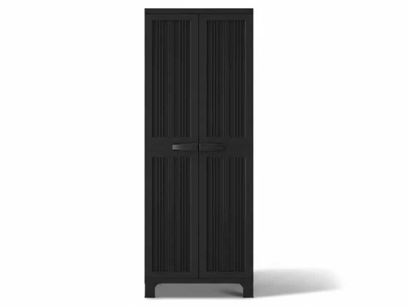 Full-Size Outdoor Storage Cabinet with Multi-Shelf - Black