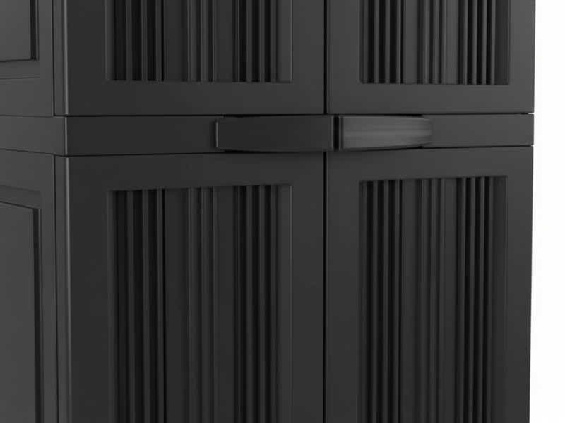 Full-Size Outdoor Storage Cabinet with Multi-Shelf - Black