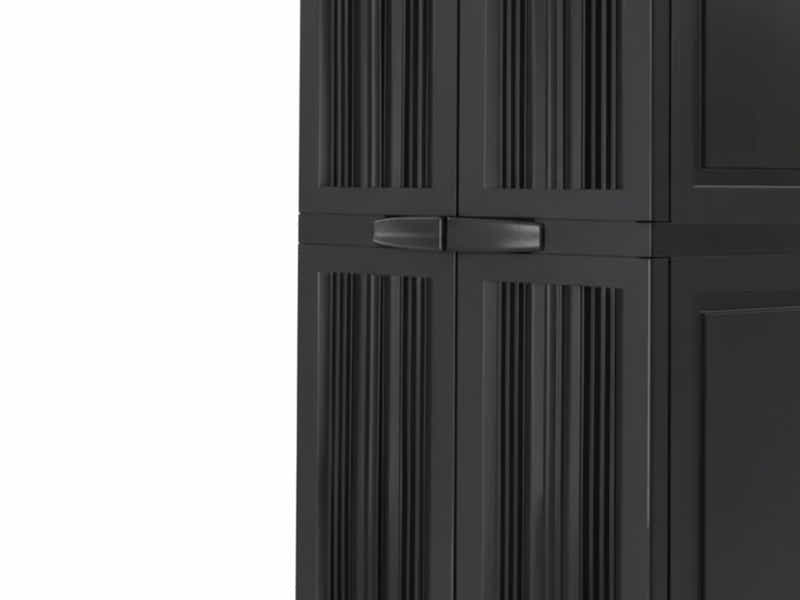 Full-Size Outdoor Storage Cabinet with Multi-Shelf - Black