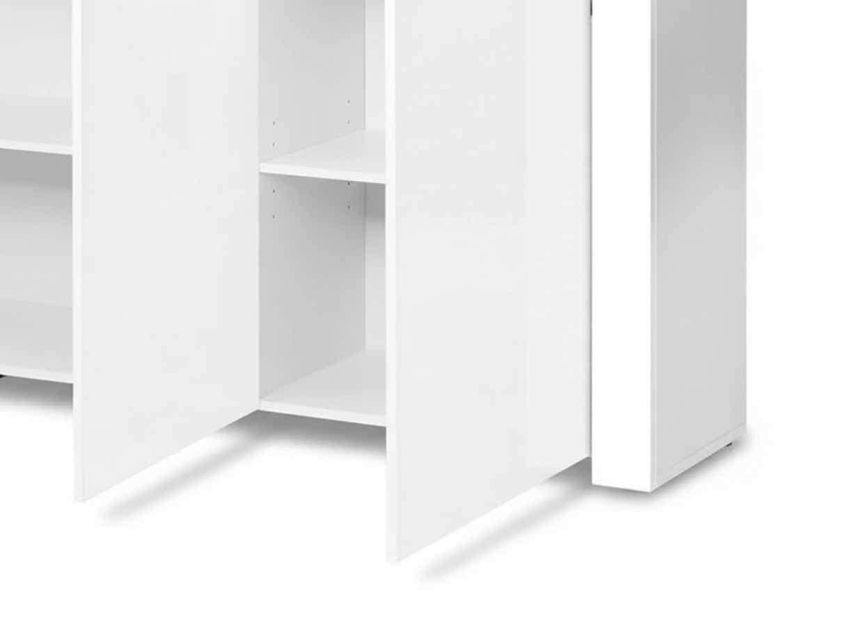 Glansig White Buffet with LED Light Combo