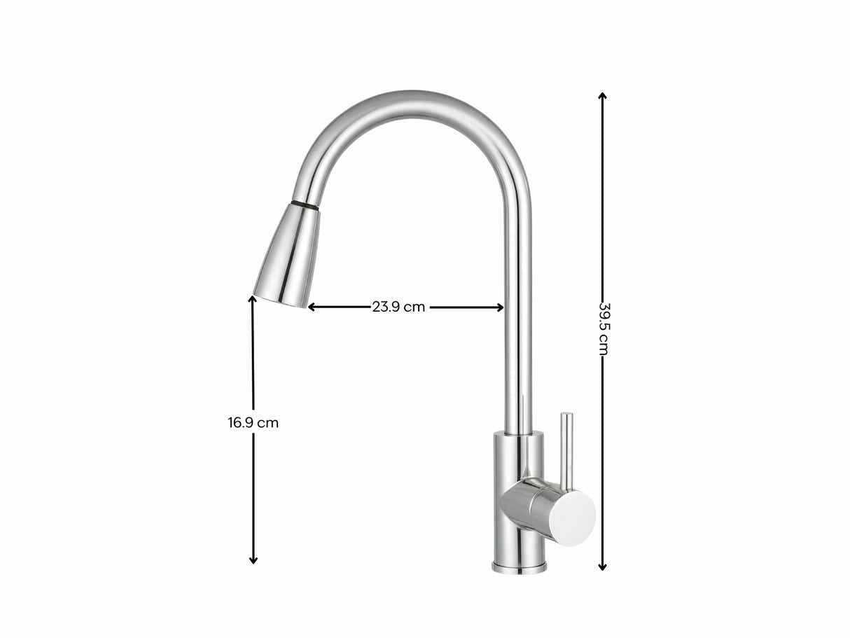 Silver Kitchen Faucet with Pull-out Spray
