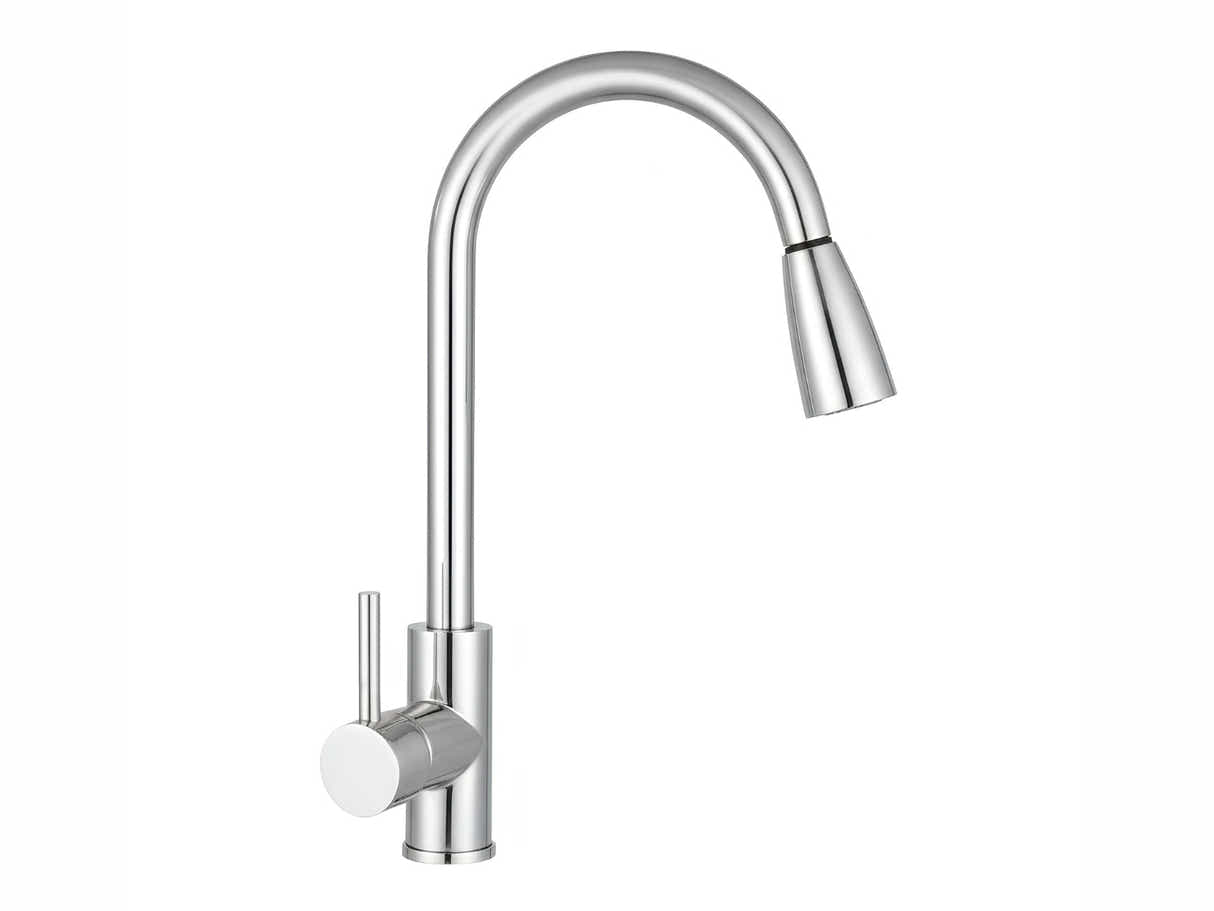 Silver Kitchen Faucet with Pull-out Spray