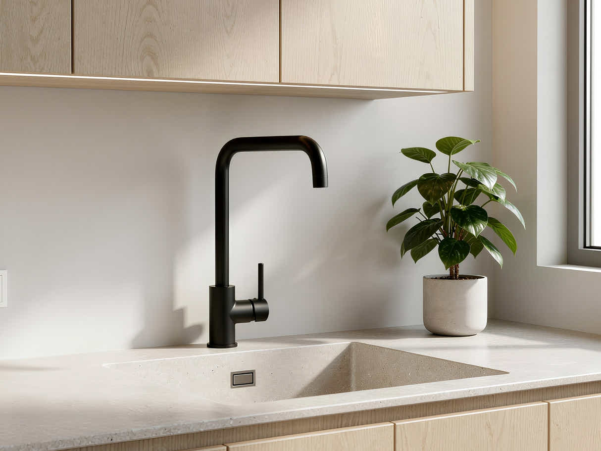 Black Kitchen Faucet - Square