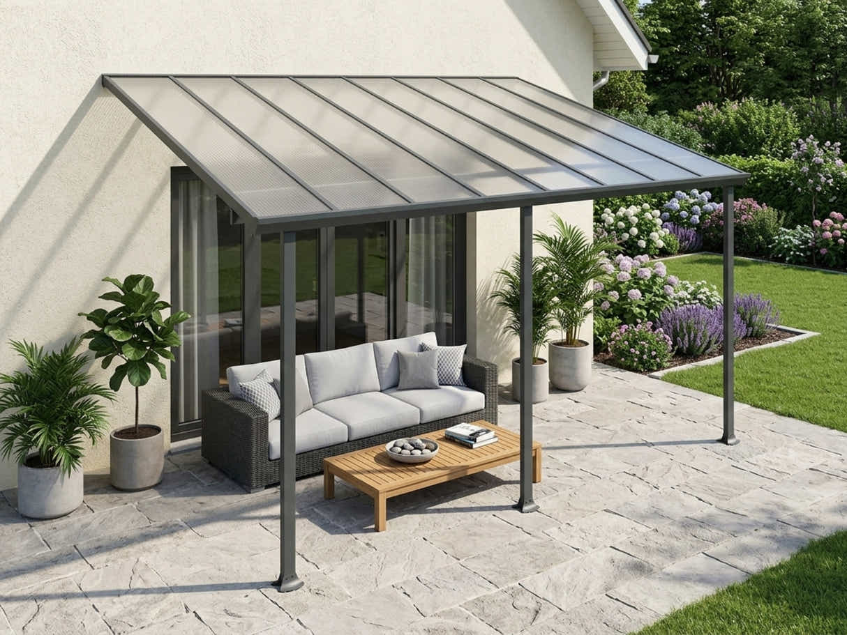 Aluminium Patio Canopy Grey - 10ft x 16ft