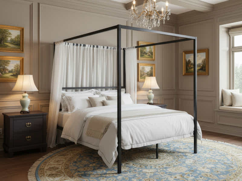 Canopy Bed Frame Black - Queen