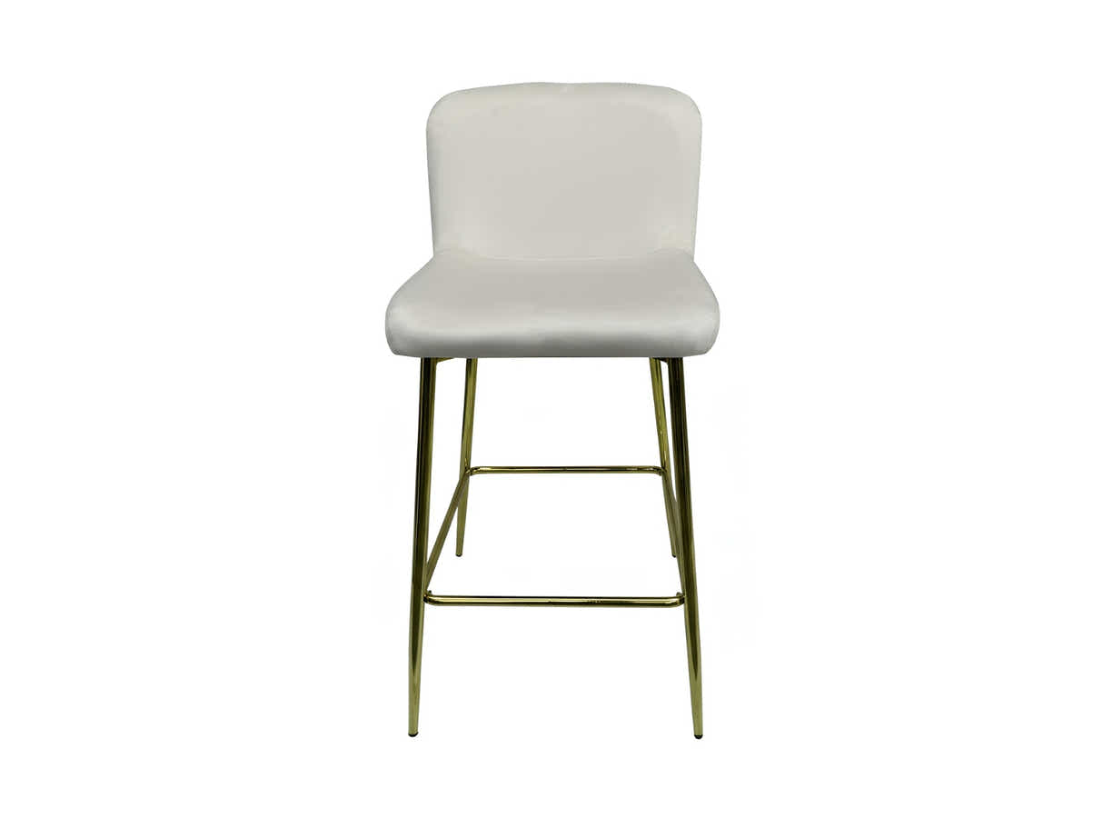 Velvet Bar Stool White - Set of 2