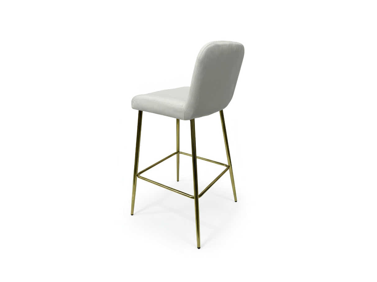 Velvet Bar Stool White - Set of 2