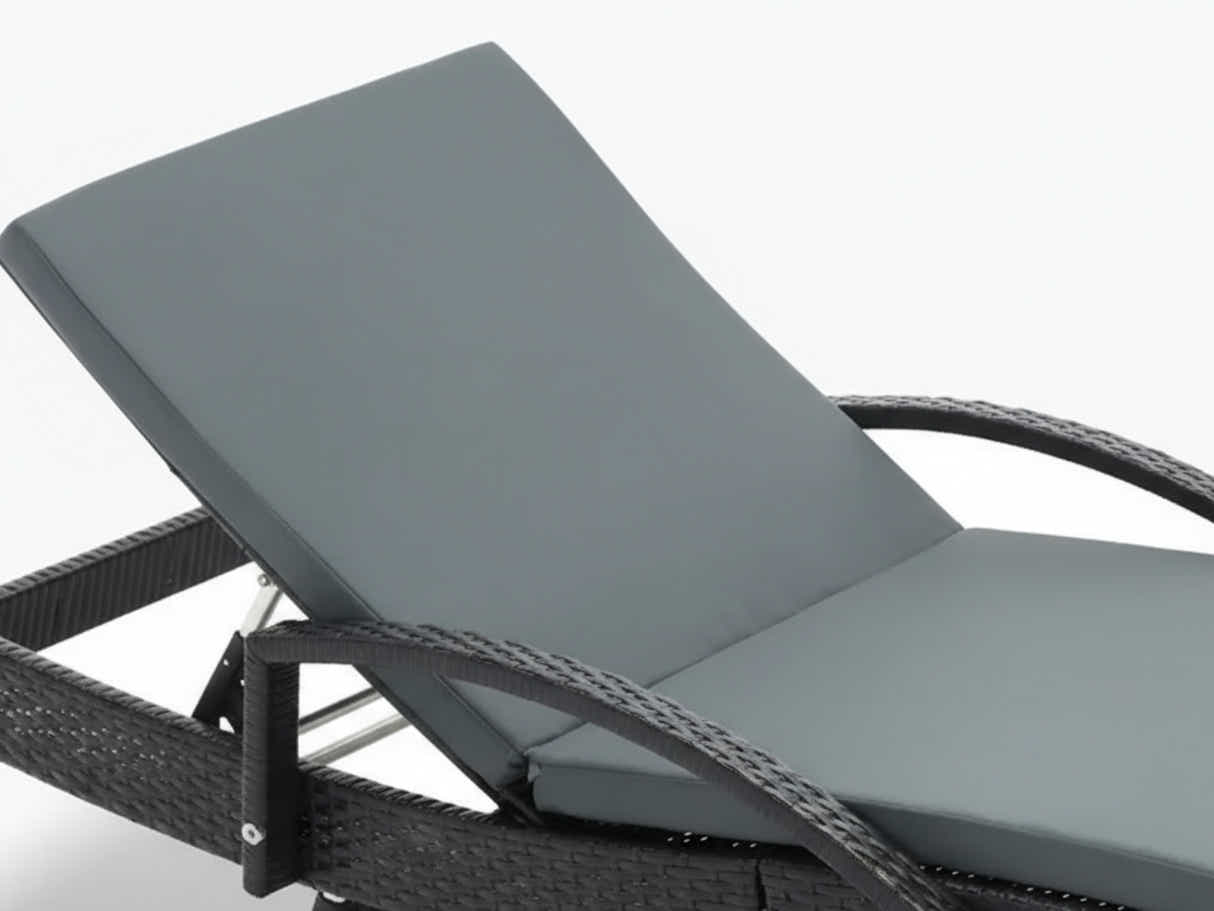 Outdoor Sun Lounger with Armrest - Set of 2