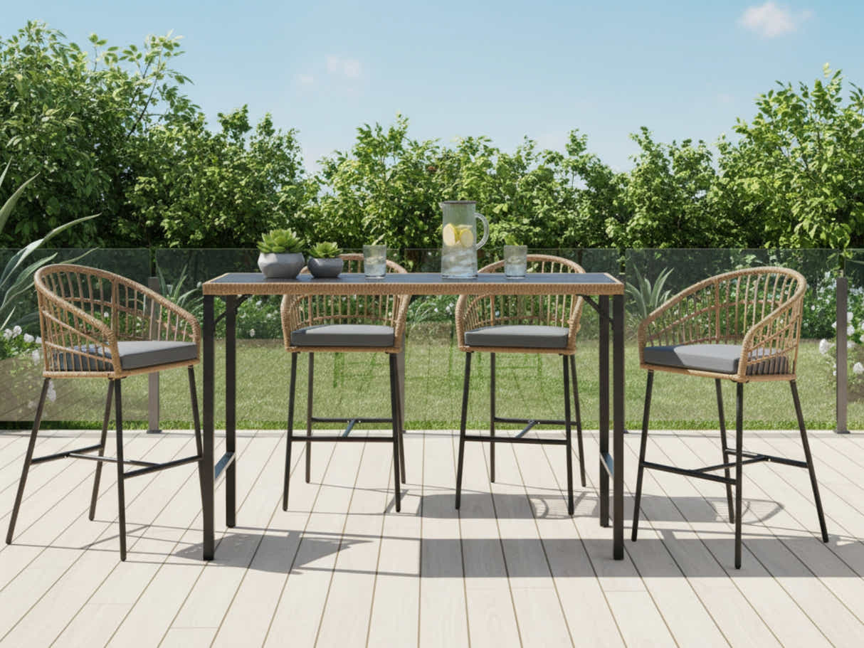 Naturlig 5-Piece Outdoor Bar Set