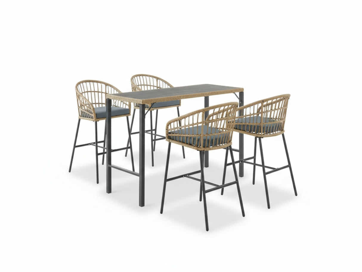 Naturlig 5-Piece Outdoor Bar Set