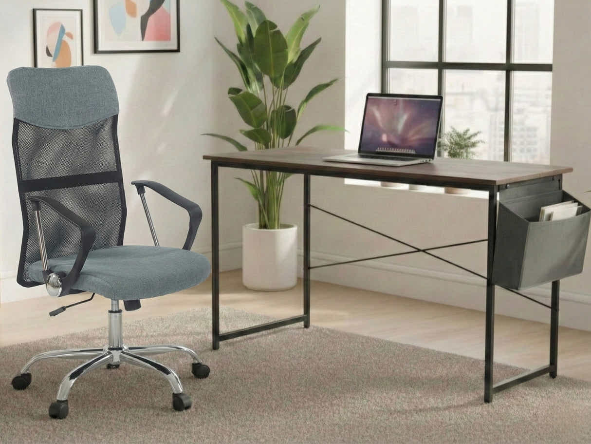 Koa Desk With Storage Bag & Meshmallow Office Chair 001 grey