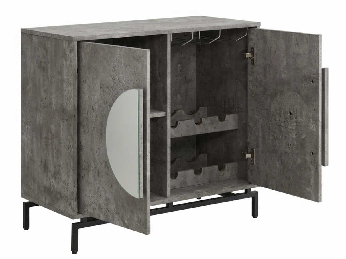 2-Door Wine Cabinet - Grey