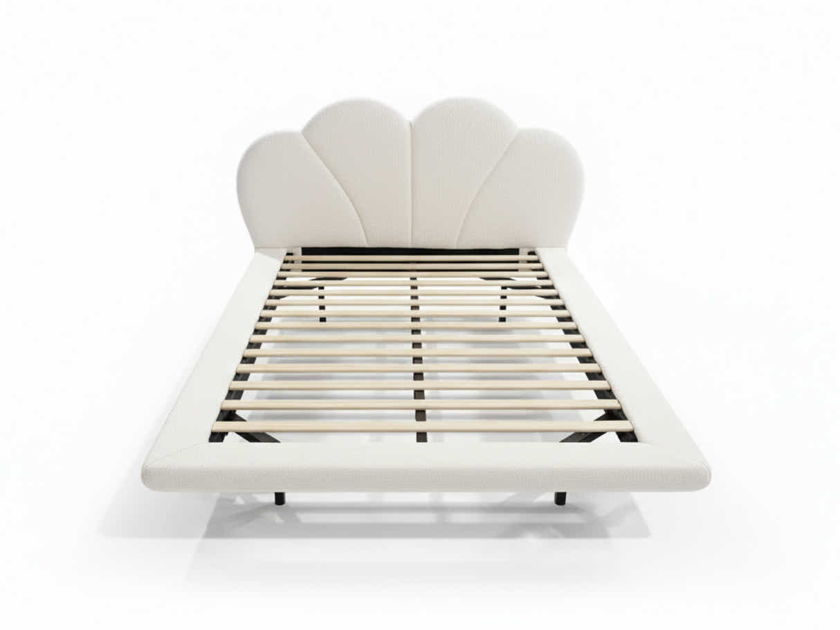 Joleen Boucle Bed Frame Cream - Queen