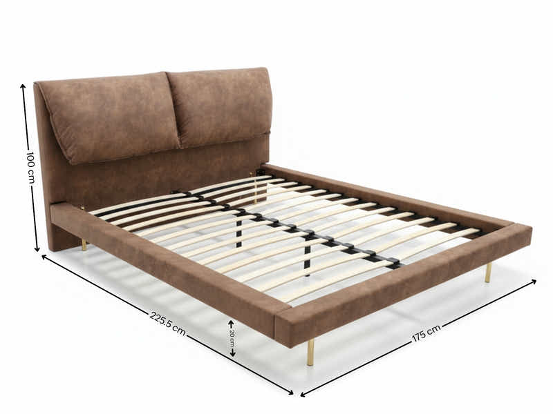 Rowina PU Bed Frame Khaki - Queen