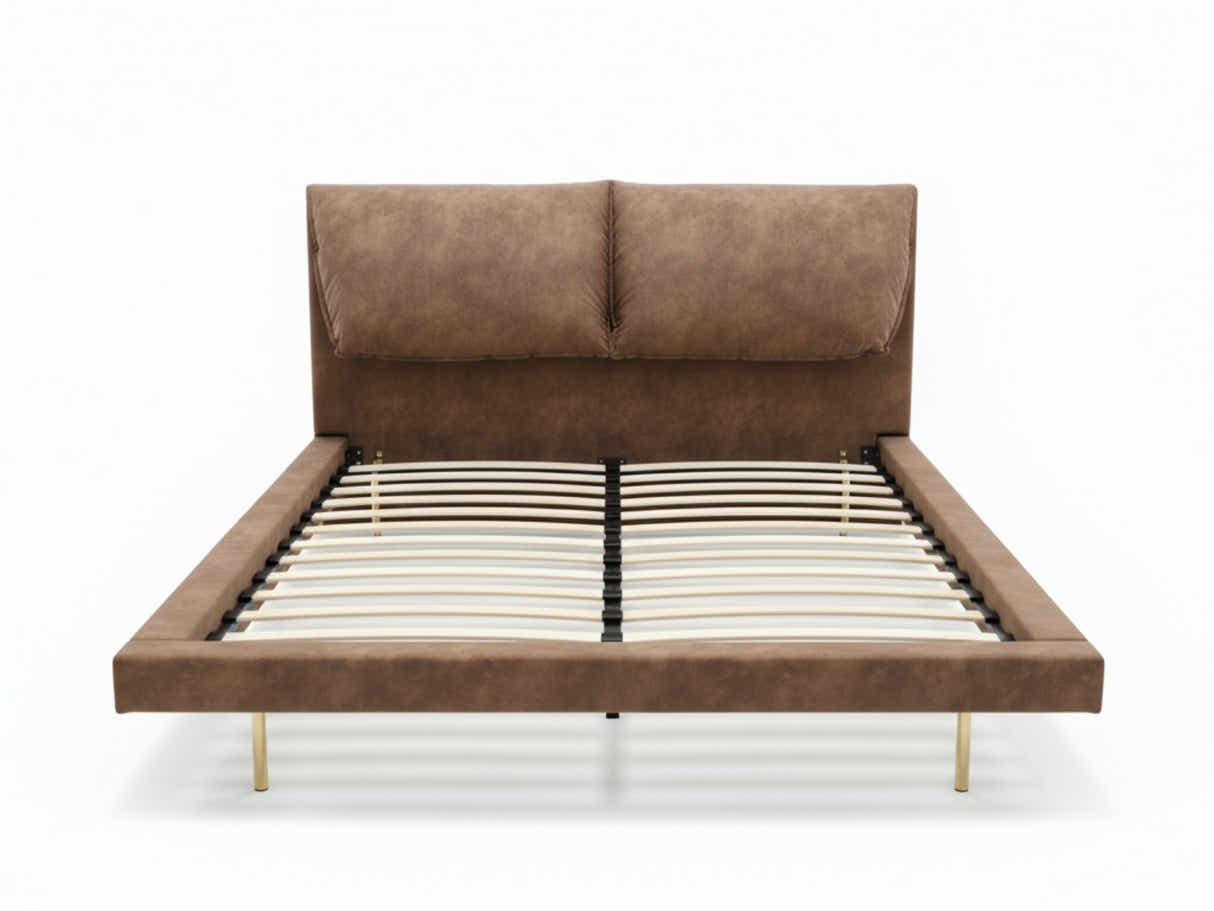 Rowina PU Bed Frame Khaki - Queen
