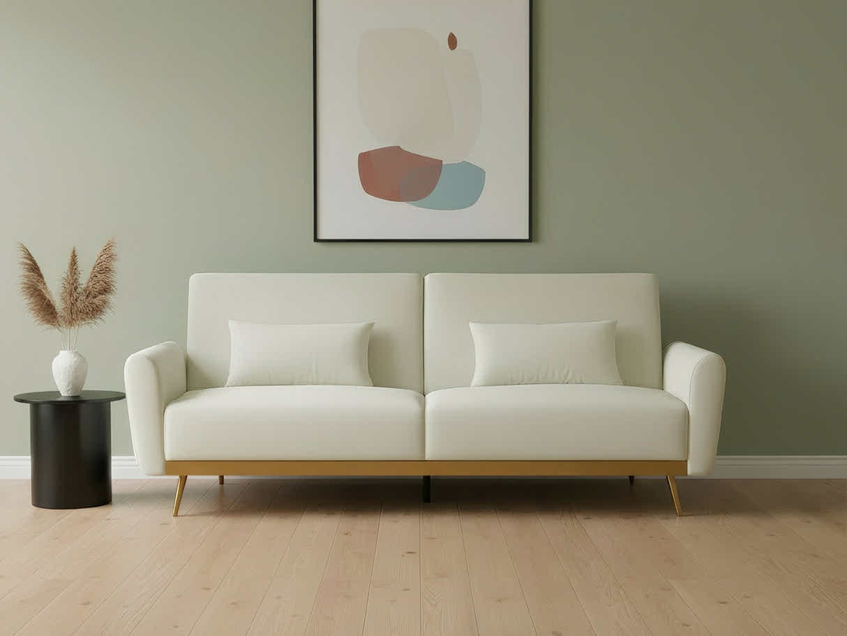 Limpley Velvet Sofa Bed - Beige