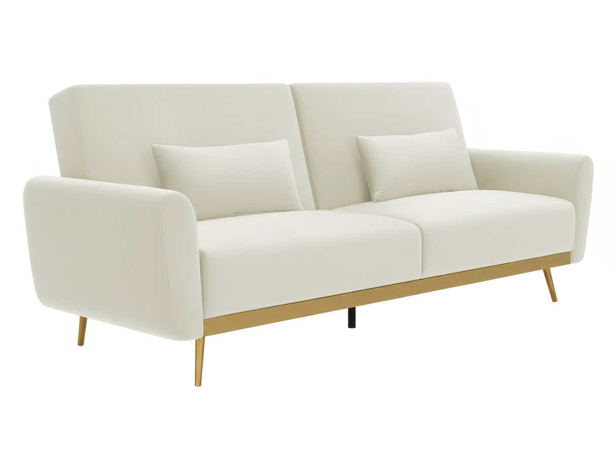 Limpley Velvet Sofa Bed - Beige