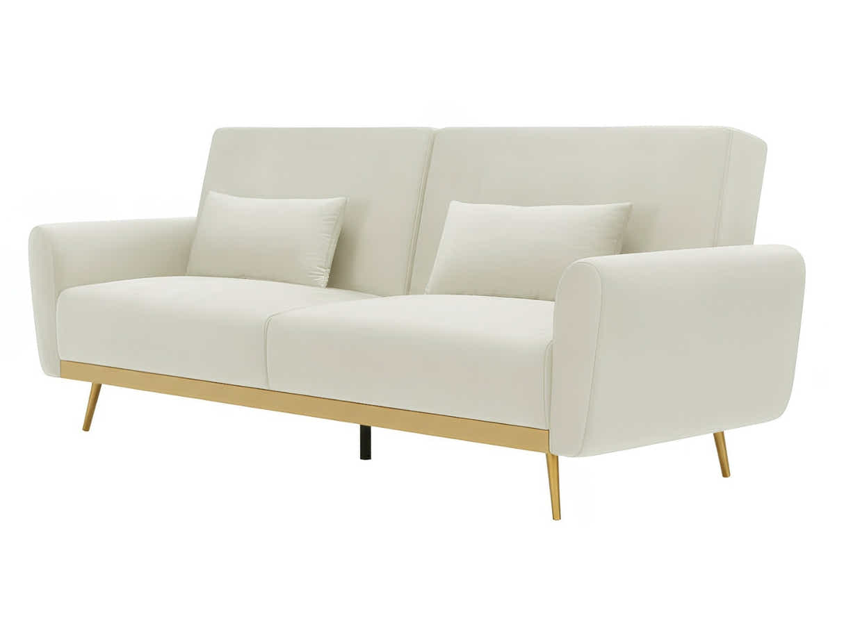Limpley Velvet Sofa Bed - Beige