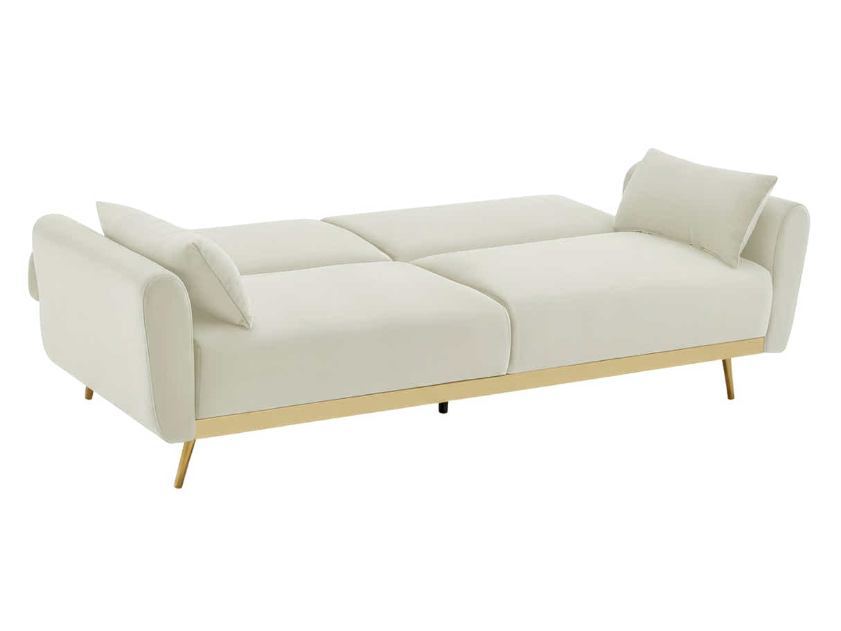 Limpley Velvet Sofa Bed - Beige