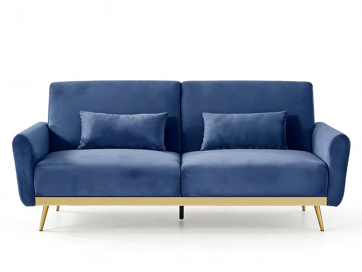 Limpley Velvet Sofa Bed - Blue