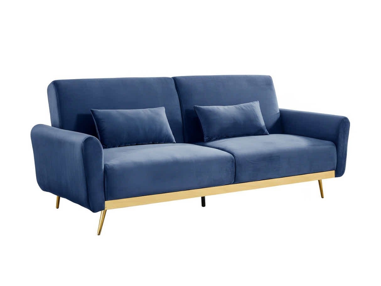 Limpley Velvet Sofa Bed - Blue