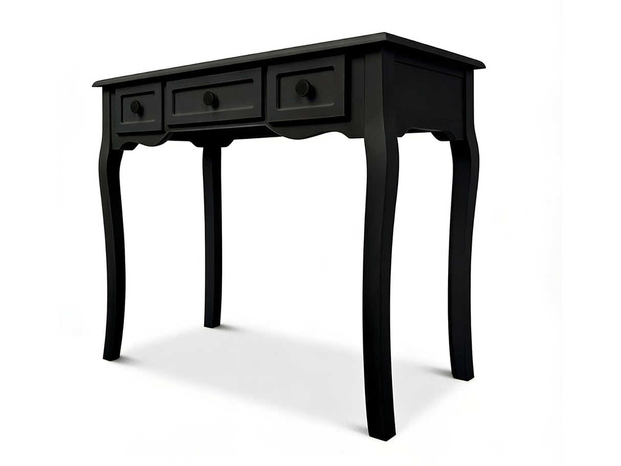 3-Drawer Console Table - Black