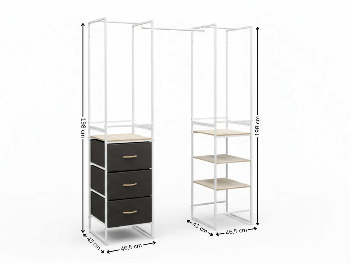 Delani Open Wardrobe Set