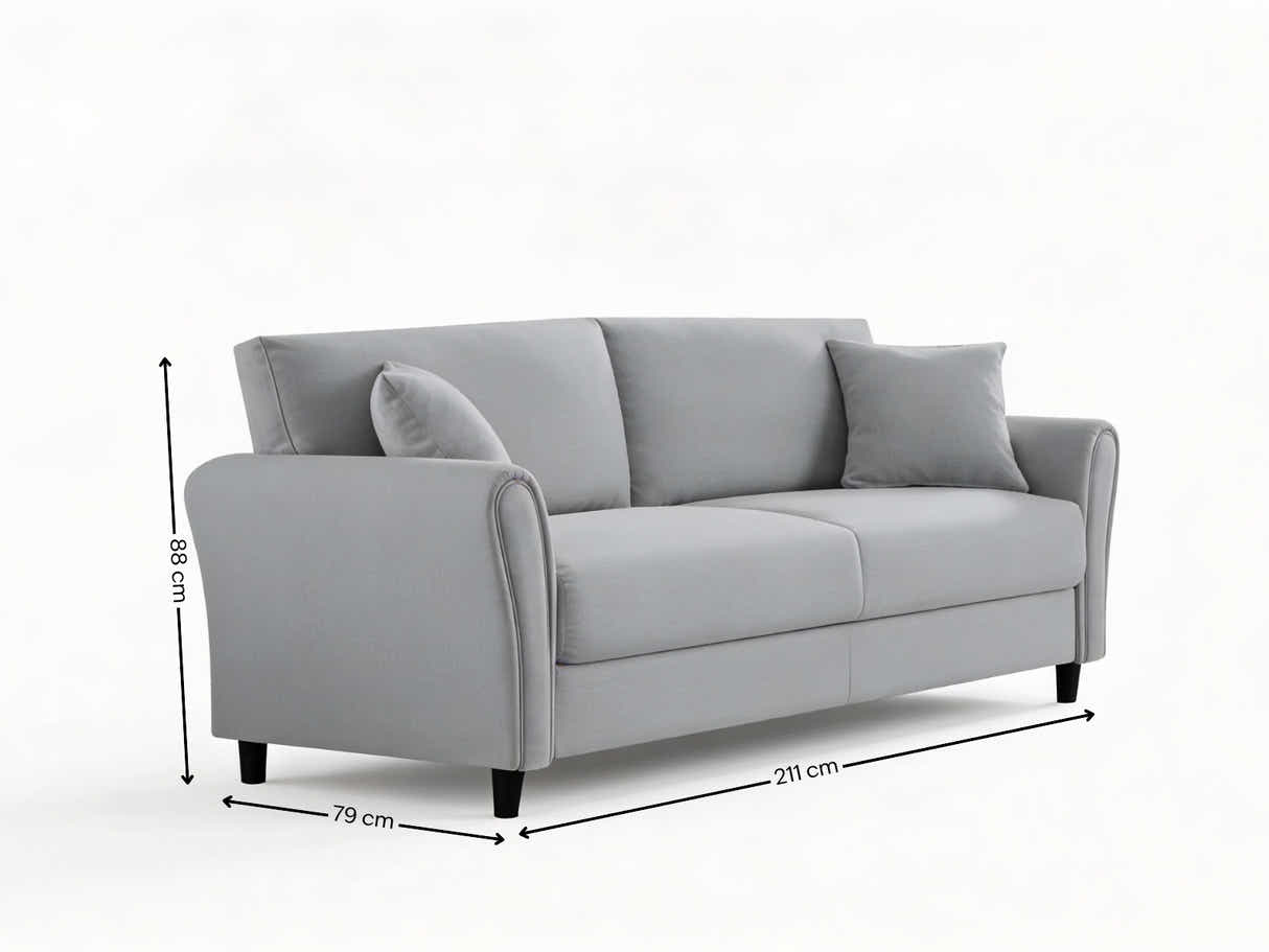 Cozza Linen Sofa - Light Grey
