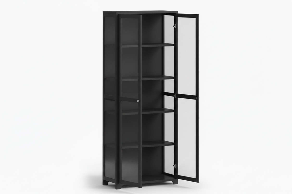 Lonna Steel Display Cabinet 1.8M Black New