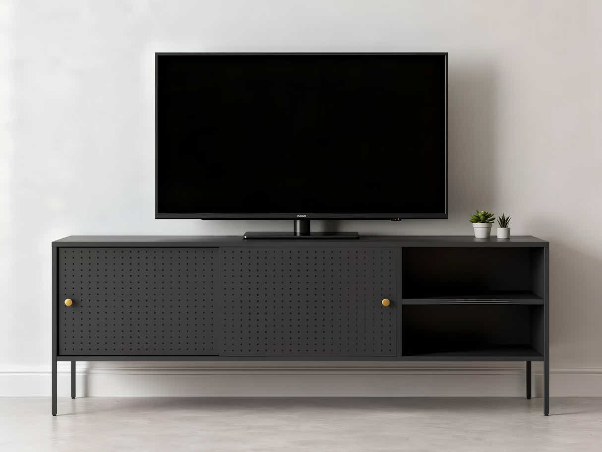 Lonna Steel Entertainment Unit Black - 160 cm