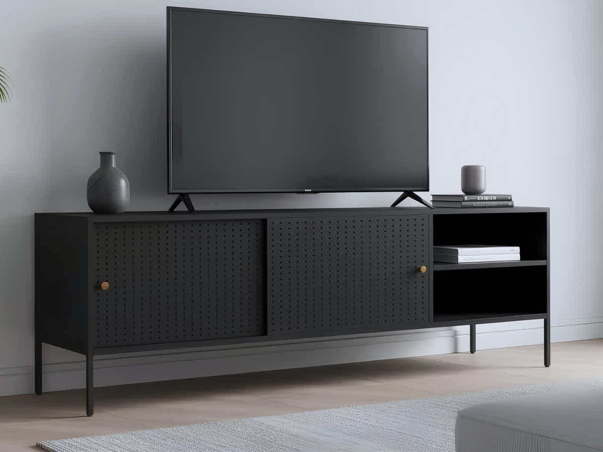 Lonna Steel Entertainment Unit Black - 160 cm