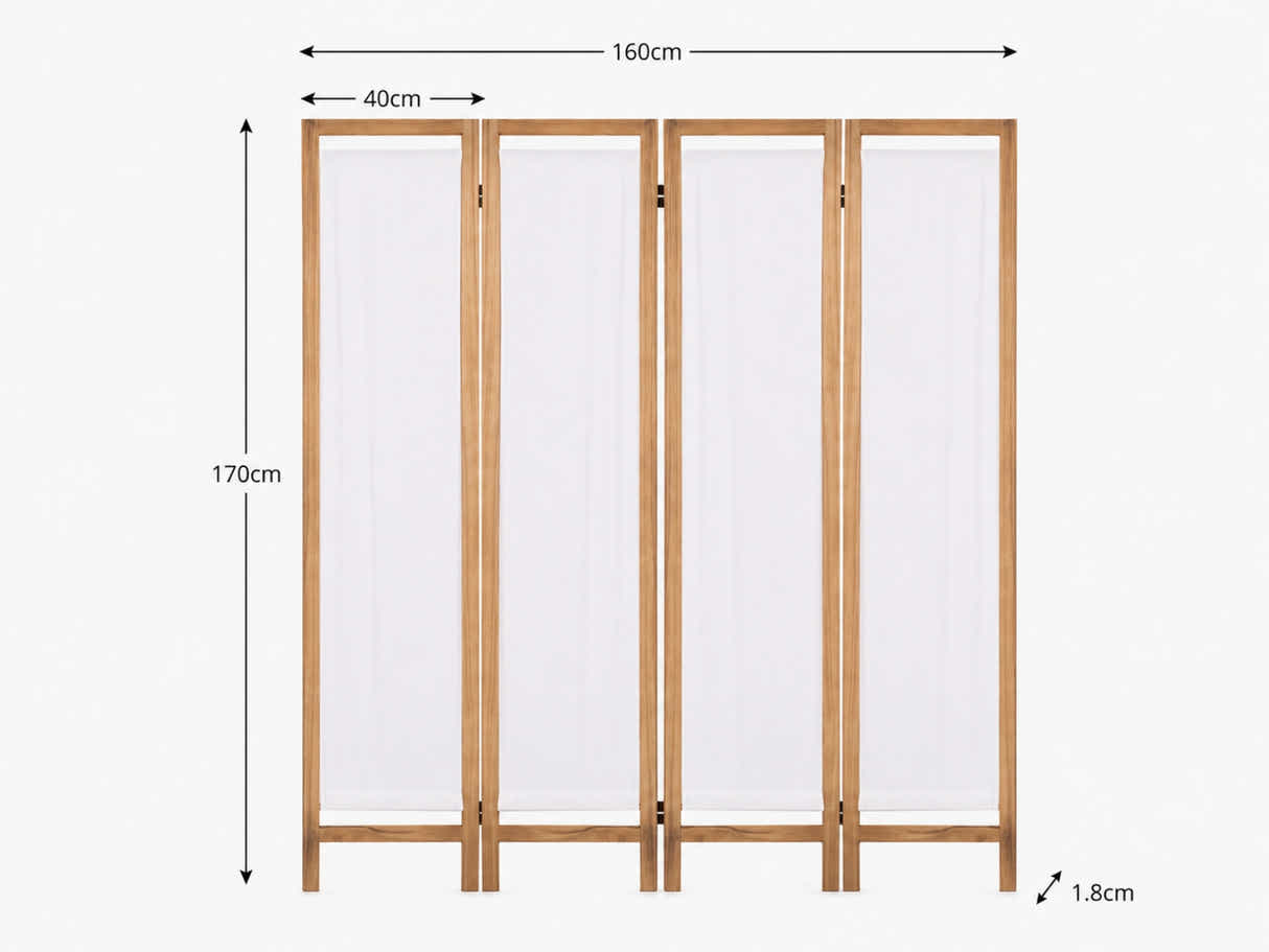 4-Panel Room Divider D S1 - Brown