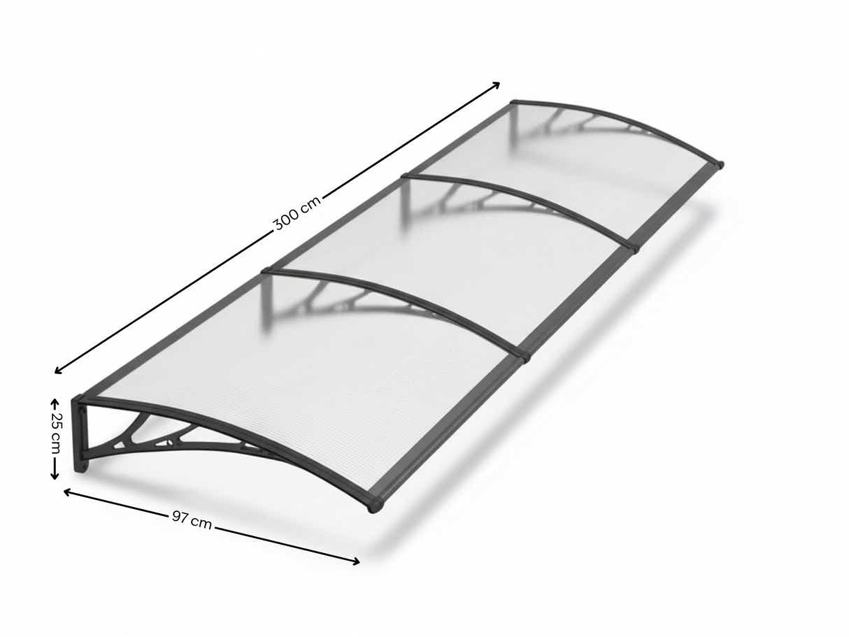 Clear Window Awning 100cm x 300cm