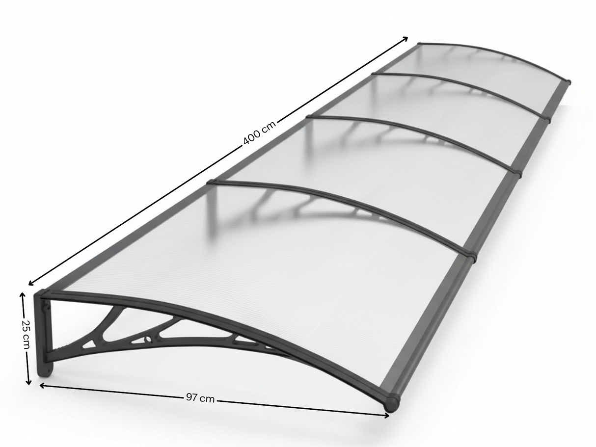 Clear Window Awning 100cm x 400cm