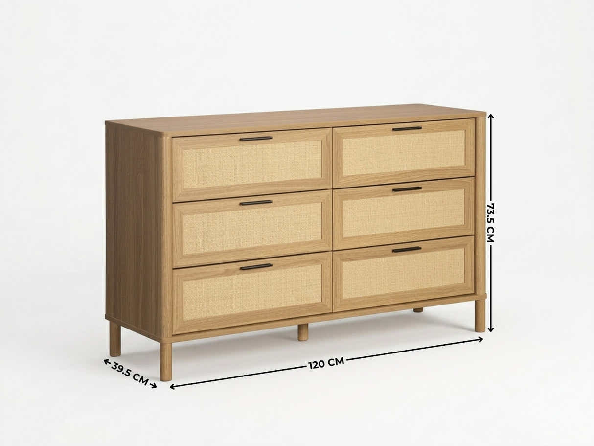 Naturlig Plus 6-Drawer Lowboy