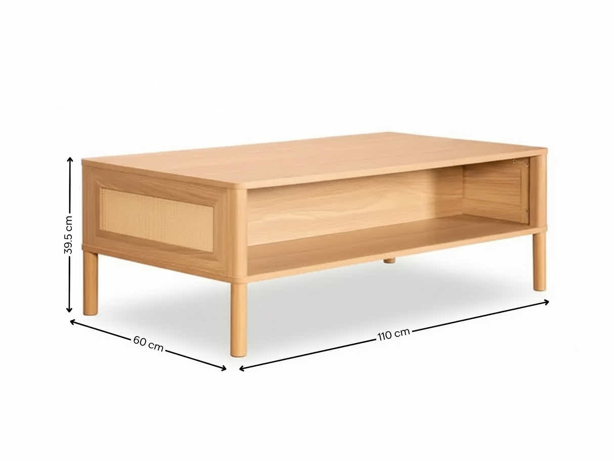 Naturlig Coffee Table with Shelf