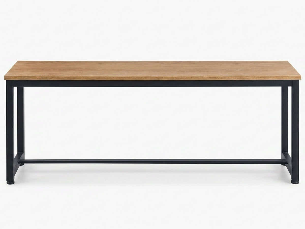 Wooden Dining Bench with Metal Legs - 140 cm