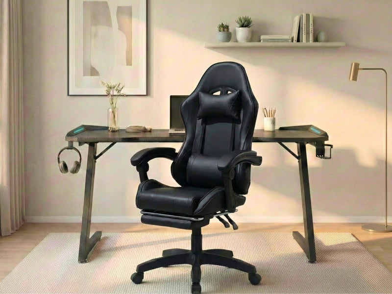 Gaming Table Z9 140cm & Faron Gaming Chair PVC Black