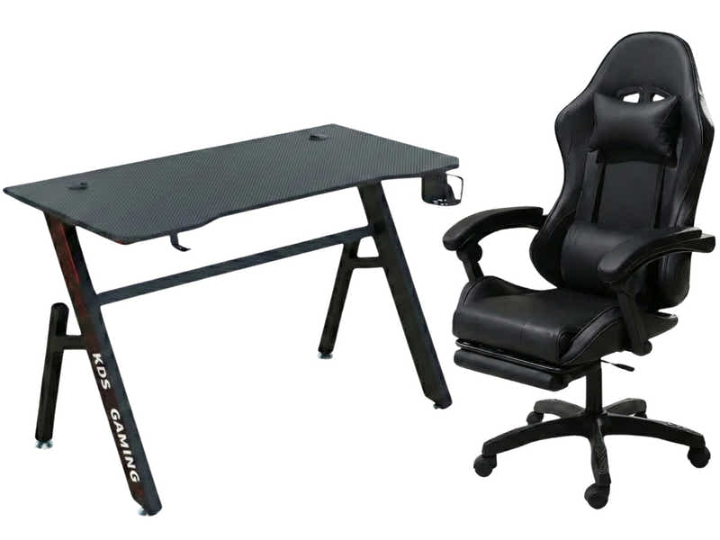 Gaming Table R6 140cm & Faron Gaming Chair PVC Black