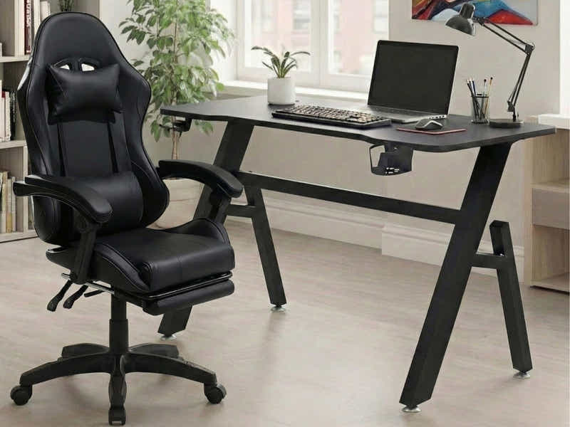 Gaming Table R6 140cm & Faron Gaming Chair PVC Black