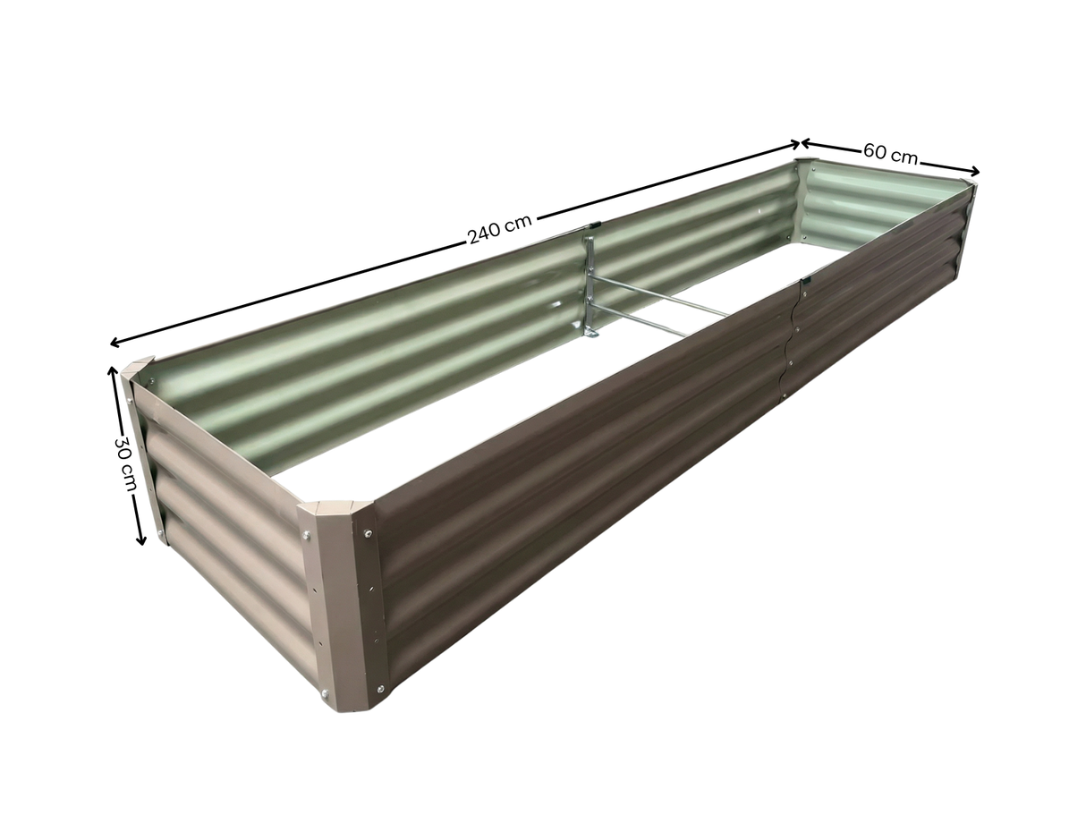 DS Galvanized Steel Garden Bed 240x60x30 cm