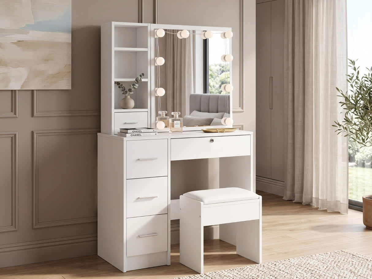 Ignited LED Dressing Table - White