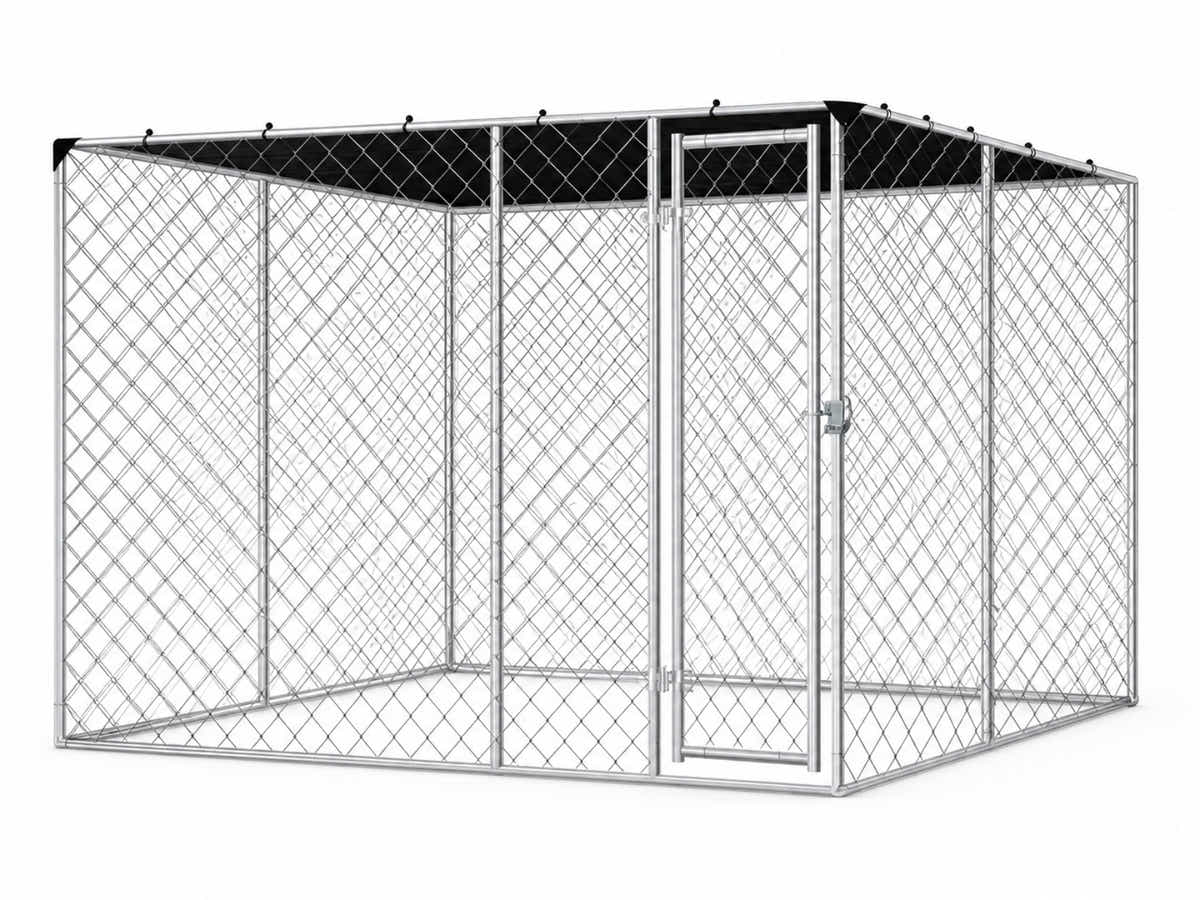 Dog Run With Shade Sail - 4m x 4m x 1.8m