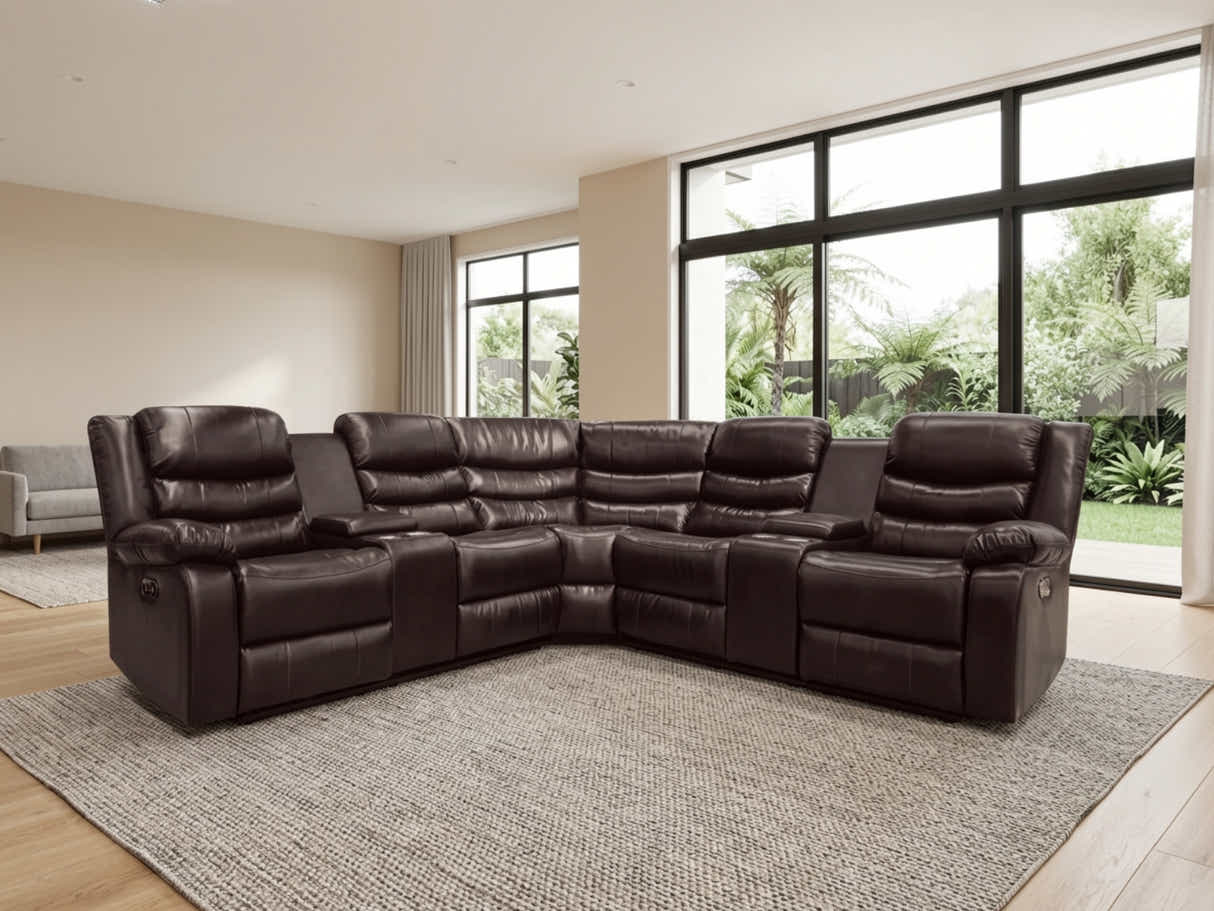 Pamela Recliner Sofa Set with LED Light