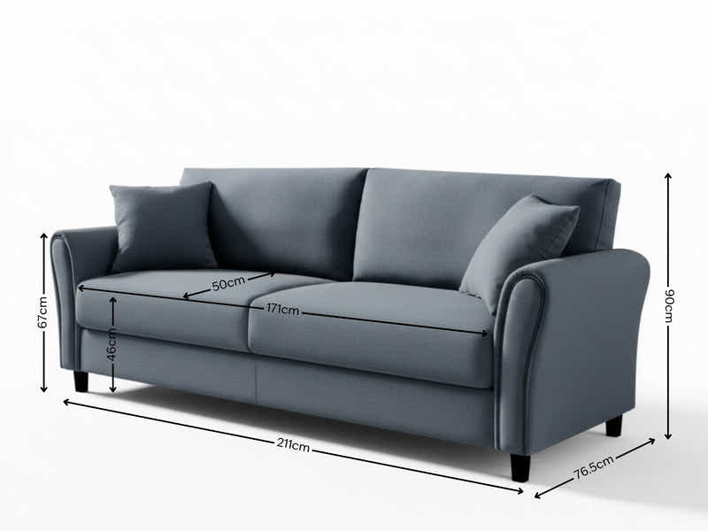 New Cozza Linen Sofa - Dark Grey