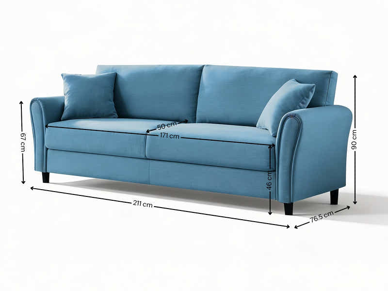 New Cozza Linen Sofa - Blue