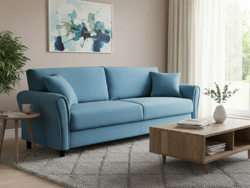 New Cozza Linen Sofa - Blue