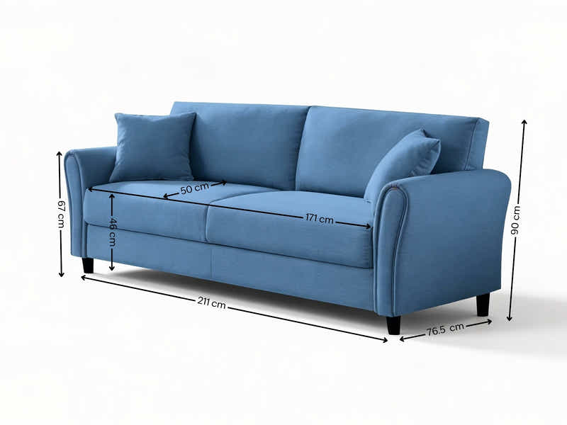 New Cozza Linen Sofa - Dark Navy